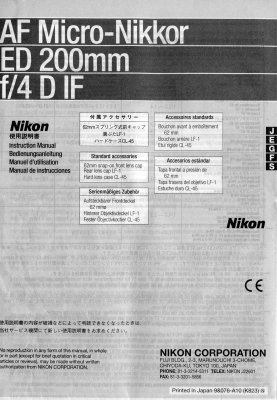 *AF Micro-Nikkor ED 200mm f/4 D IF