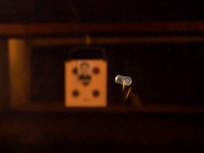 Bullet casing in mid air