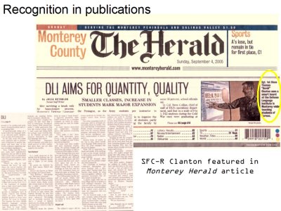 Monterey Herald article about DLI featuring Dave Clanton
