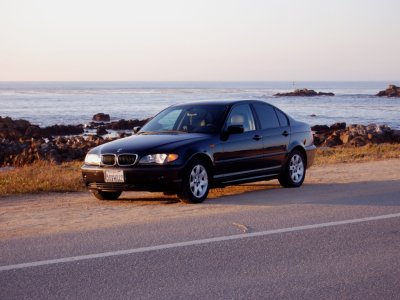 BMW 325i near Lover's Point at sunset