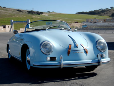 Sky blue Porsche 356 Speedster Laguna Seca
