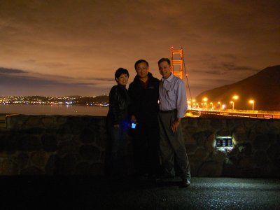 Hyon Chu, Hyungnim and Dave at GG Bridge