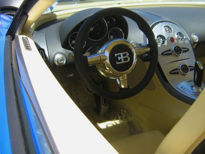 Bugatti Veyron blue with tan interior
