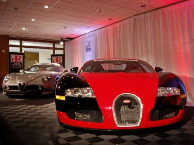 Bugatti Veyron red with black and Alfa 8C