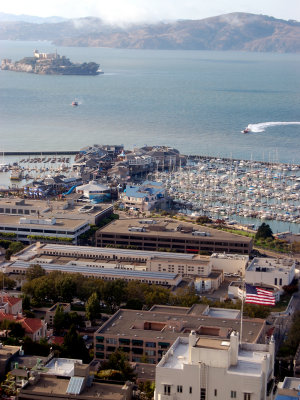 Infamous Alcatraz as viewed from Coit Tower