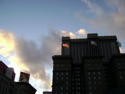 Old Glory over Union Square, San Francisco, CA