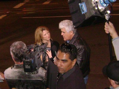 Jay Leno on location in Union Square, S.F., CA