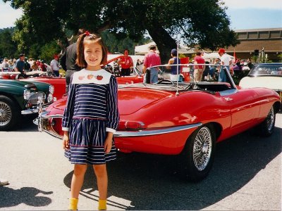 Daughter's first car show in 1995 with Jaguar E-Type