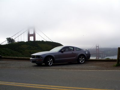 Mustang GT with Golden Gate Bridge in background