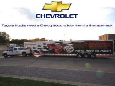 Toyota trucks towed by Chevy