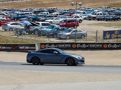 Nissan GTR on the track at Laguna Seca