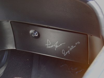 Parnelli Jones autograph 1970 Boss 302 glove compartment