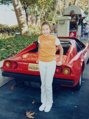 Emilaine Clanton with Magnum P.I.'s Ferrari 308