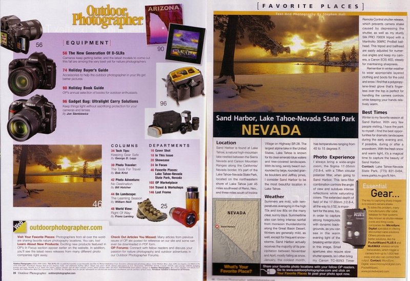 Published In December 2008 Issue of Outdoor Photographer Magazine