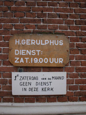 Vogelwaarde, RK Gerulphuskerk bord, 2008