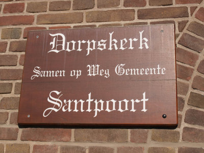 Santpoort, prot Dorpskerk bord, 2009.jpg