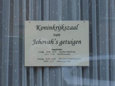 Bussum, Jehova getuigen koninkrijkszaal bord, 2009.jpg