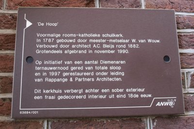Diemen, RK De Hoop schuilkerk info, 2009