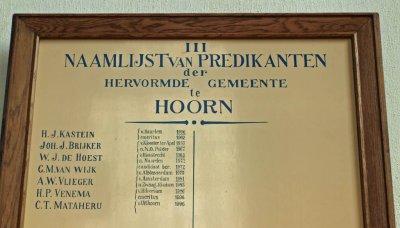 Hoorn, PKN Noorderkerk predikantenbord 7, 2009.jpg