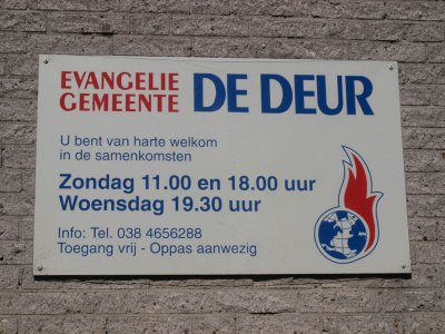 Zwolle, evangelie gem De Deur bord, 2009.jpg