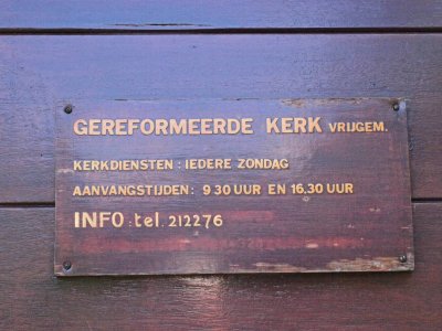 Rozenburg, geref kerk vrijgem bord, 2010.jpg