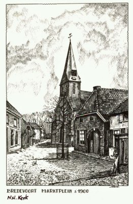 Bredevoort, NH kerk met marktplein [038], circa 1900.jpg