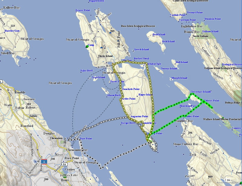 Paddle tracks for all for all four days.