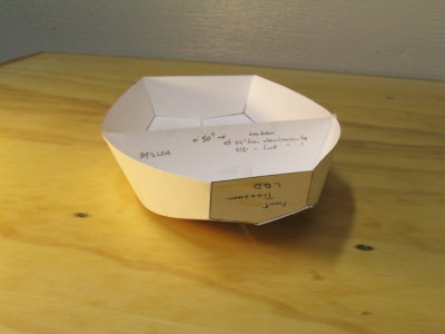Stem oblique; design based on DinkyDink, Lewis Boat Works.