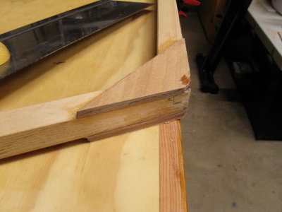 Corners are gusseted with quarter inch plywood, here a chine.
