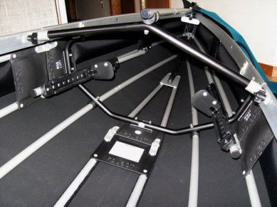 Inside the bow, showing adjustable foot pads.