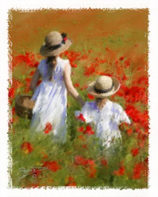 Girls-in-poppy-field