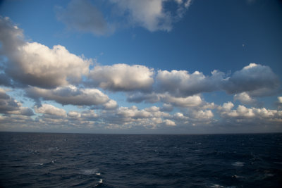 Clouds broke up in the afternoon