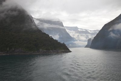Almost back to the entrance to Milford Sound