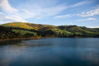 Beautiful hills, water and sky