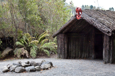 And looked at a replica of a traditional Maori residence