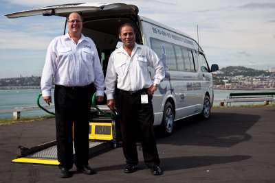 Our drivers, Harry and Charles