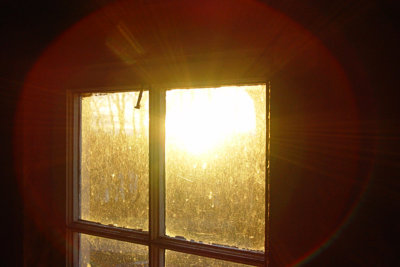 Sunset, Barn Window