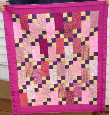 Baby Quilt Pink Stepping Stones