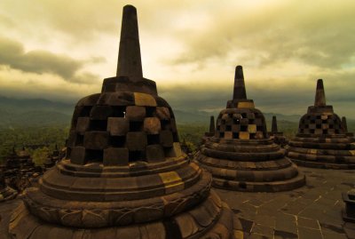 stupas line, Borobudur