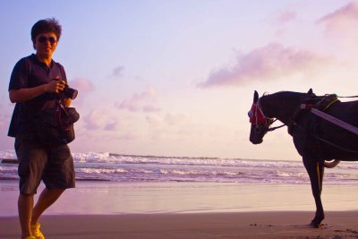 man and horse Parangtritis Beach