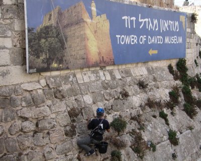 Suspendu  la Tour de David (Jrusalem)
