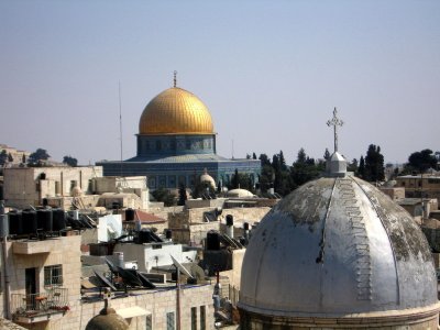 Dme du Rocher vu du toit d'une glise (Jerusalem)