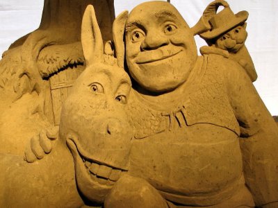 Sculpture sur sable - Shrek