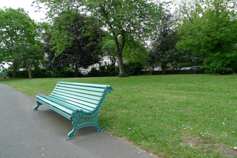 Myatts Fields park bench.
