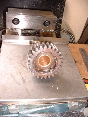 Triumph Speed Twin. New bush inserted.