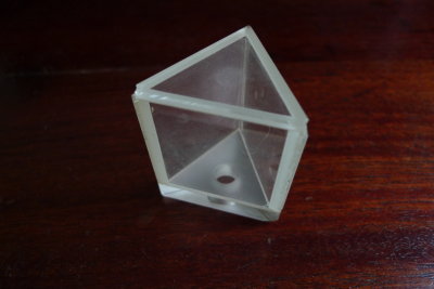 Glass triangular prism cell.