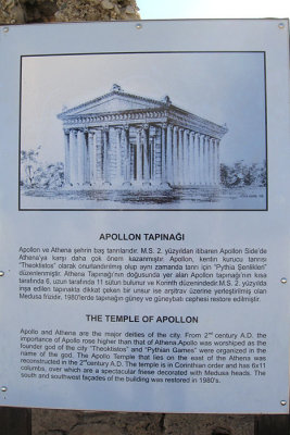 Informatiebord van de tempel van Apollo