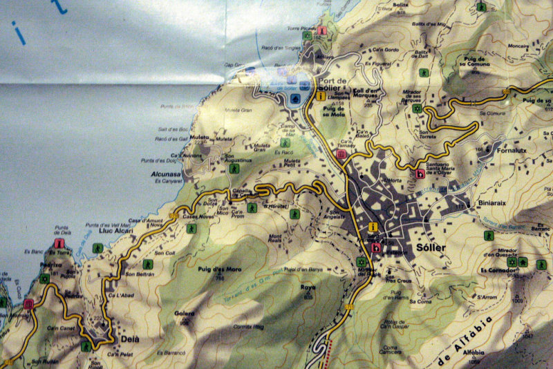 Deia to Soller road map