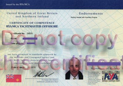 Yachtmaster Offshore Certificate