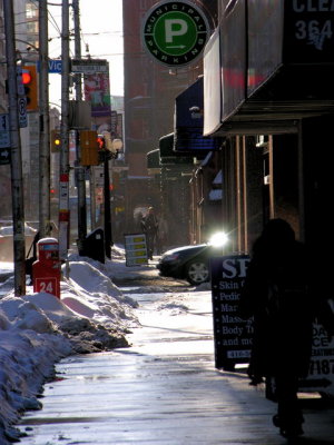 Sun and street